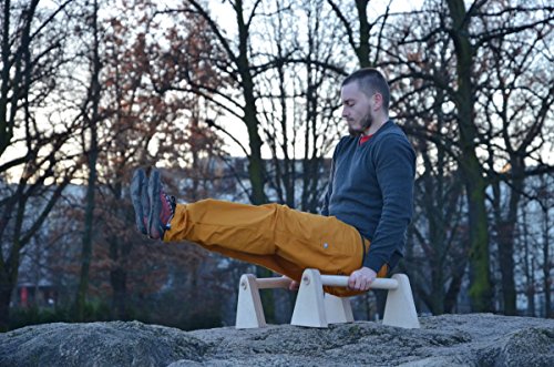 EDELKRAFT® Minibarren to go – Handstand, Push-ups, L-Sitz – Multifunktionale Parallettes aus nachhaltiger Waldwirtschaft - 6