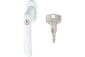 ABUS Poignée de Fenêtre Verrouillable FG200 AB208 - Bouton de Fenêtre avec Cylindre de Pression, à Verrouillage Identique - Niveau de Sécurité 3- 44259 - Blanc
