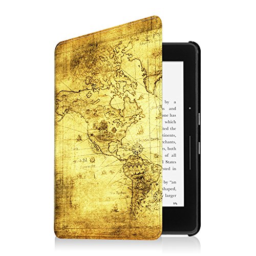 Kindle Voyage Hülle Case – Fintie Ultra Slim Lightweight Schutzhülle Tasche Cover mit Auto Schlaf / Wach Funktion Standfunktion nur geeignet für Kindle Voyage, Weltkarte - 2