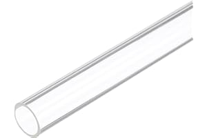 Rebower Tubo Rigido in Plastica Trasparente da 12" 15mm x 18mm (0,6" x 0,7") Tubo in Acrilico Tondo in Policarbonato, [Per Idraulica, Acquari, Fai da Te]