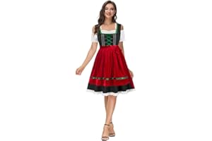 KANCY KOLE Disfraz de Oktoberfest para Mujer Disfraz de Festival de Cerveza Alemana Disfraz de moza bávara para Fiesta (2 Piezas: Vestido, Delantal) 78