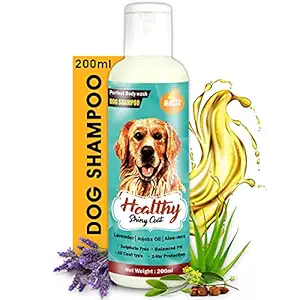 Boltz Dog Shampoo for Healthy Shiny Coat with Aloe Vera, Lavender and Jojoba Oil, Small, 200 milliL