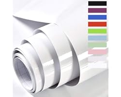 Hode White Furniture Sticker Self Adhesive Wallpaper Glossy Glitter Effect Vinyl Film Sticky Back Plastic Roll for Walls Door