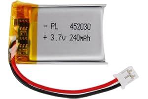 HOSIFIY Akumulator 3,7 V Lipo, 3,7 V 240 mAh 452030 litowo-jonowy litowo-polimerowy z przyłączem 2P-PH o rozstawie 2,0 mm