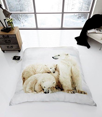 Hi Brands 3D Animal Print Faux Fur Thick &amp; Very Warm Luxury Double King Blanket Throw New - Free Post (150cm X 200cm, Polar Bear)