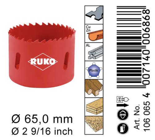 RUKO 106065 Bi – Metall Lochsäge 65 mm - 3
