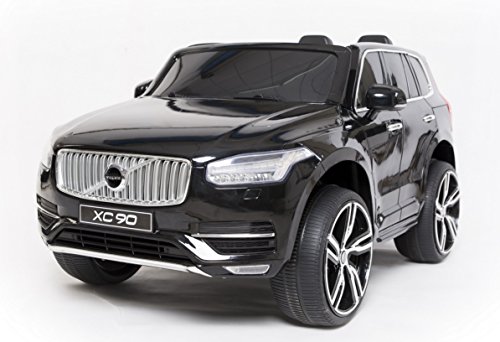 Volvo XC90 Elektrisches Auto für Kinder, Schwarz, 2.4Ghz Fernbedienung, 2 MOTOREN, Zweisitzer in Leder, MP3 USB SD, Original-Lizenz