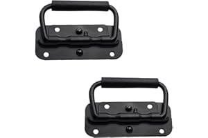 Belvanr Hardware Boxen Griff 2 Stück Gefedert Kistengriff Kistengriff Klappgriff Tragegriff Boxen Griff Hardware Boxen Gefedert kistengriff Klappgriffe Tragegriff für Toolbox Tür Schwarz (100mm)