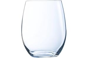 Arcoroc Vina, Set de 6 Vasos de Vidrio, 36cl, Resistentes, Aptos para Lavavajillas y Microondas, Apilables, Transparentes