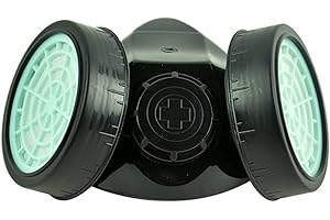 Ewolee Respirador Reutilizable, Máscara de Gas Química Industrial Mascarilla con Doble Filtración para Limpieza Pulido Lijado Soldadura Pintura