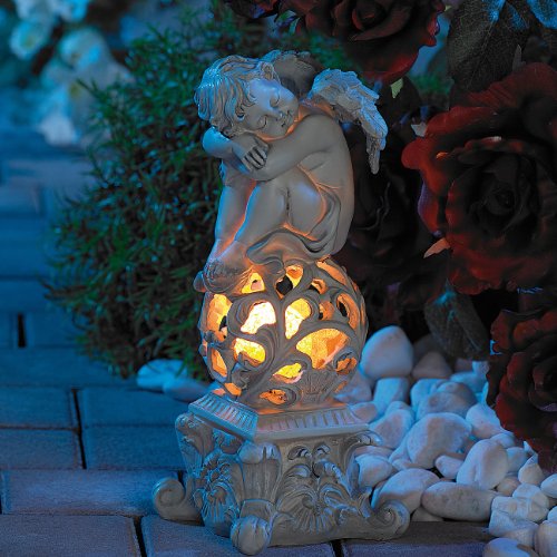 Lunartec Gartendekoration „Träumender Engel“ mit Solar-LED-Beleuchtung - 2