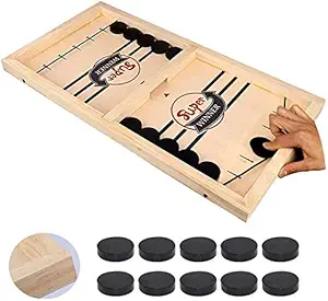 Toys Uncle String Hockey Table Board Game | Fast Sling Puck Board Game for Kids and Adults | Tabletop Slingshot Games Toys for Boys and Girls for All Age Made in India