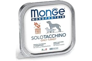 Monge Monoproteico Solo Tacchino Alimento Umido per Cani 12x150gr