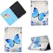 Produktbild Kindle Paperwhite Hülle, Conber Ultra Dünn und Licht Leder Intelligent Handyhülle + [Auto Schlaf / Wach Funktion] [Ständer Funktion] [Kartenfächer], Kindle Paperwhite Tablet PC Leder Schutztasche Klappetui Ledertasche Handyhülle, Süßes Tier Muster Leder Handy Schutzhülle für Amazon Kindle Paperwhite (alle Modelle von 2012, 2013, 2015, 2016 und 2017) - Schmetterling