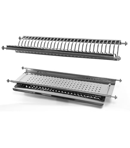 Kit Scolapiatti Nero In Metallo Con Vaschetta Raccogligocce E 4