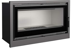 KRATKI inserto camino a legna ventilato ARKE 95, caminetti da incasso 14 kW, termocamino inserti 92 cm, Inserto camino a legna ventilato e canalizzabile, Resa 75%