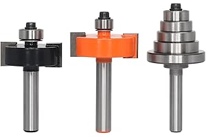 AKYLIN 2-tlg Falzfräser Set, Scheibennutfräser 8mm Schaft mit 5 einstellbaren Lagern, Holzfräser Nutfräser für die Holzbearbeitung