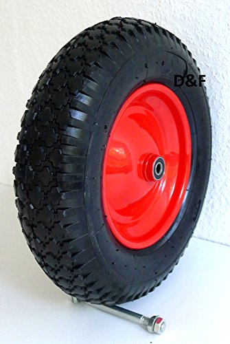 Schubkarrenrad luftbereift 4.80/4.00-8- inkl. Achse Ø 380mm – 92mm Breite – 200kg - 2