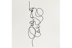 Dekadron - Linea dell’amore arte murale, arte murale in metallo, 2 volti, arte minimalista, arte geometrica, idea regalo innamorati (35 x 100 cm)