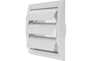 REPA MARKET White Exhaust Hood Vent 4'' Inch with Built-in Pest Guard Screen and Flange, Air Vent Cover, HVAC Exhaust Vent Duct Cover, Exhaust Cap