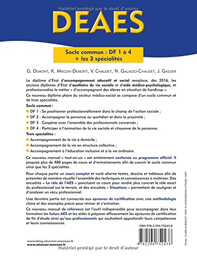 Livres Couvertures de Je RéUssis Le Deaes Diplã´Me D'ãTat Accompagnant àDucatif Et Social Le Tout-En-Un 2017-2018: Le Socle Commun Df1 à Df 4 Les 3 SpéCialitéS Entraã®Nements