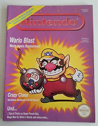 Club Nintendo Magazin SNES Super Nintendo NES GB (u.a. über Wario Blast Super Punch Out Pac-Man 2 Illusuion of Time Mega Man 3 Duck Tales Secret of Mana Tetris & Dr. Mario Spieleberater Zeitschrift Ausgabe 1 Jan 1995