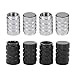 Produktbild Reifen Ventil Kappen Ventilstamm Abdeckung Auto Rad Staubdicht Kappe, Silbern und Schwarz, 8 Stück