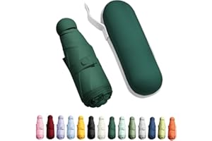 Trenovo Reise-Regenschirm – Mini Faltbarer kompakter Regenschirm mit Etui, 8 Rippen, leichter tragbarer Regenschirm, kleiner Sonnen- und Regenschirm, Taschenschirm für Mädchen und Frauen