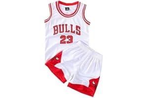 FASIOHDIO Camiset Baloncesto Niños Conjunto Baloncesto Niños Trajes de Baloncesto Niño Pantalones Cortos Baloncesto para Niños y Camiseta Tirantes Equipación Baloncesto Niño