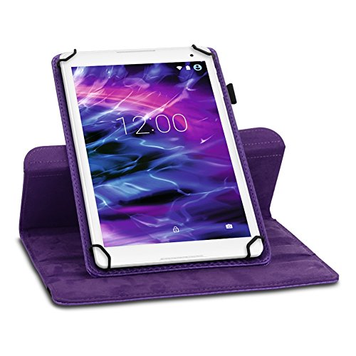 NAUC Tablet Schutzhülle für Ihr Medion Lifetab X10311 X10302 P10400 P10506 P10505 S10366 S10352 P10356 S10346 S10345 aus Kunstleder mit praktischer Standfunktion und 360° Drehfunktion kombiniert Schutz und Design Hülle Cover Case Tasche, Farben:Lila - 3