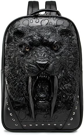 Men's Shoulder Bag Big Backpack 3D Shape Swordsmanship Rivet Cool,Black-OneSize