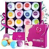 Peradix Boules de Bain Effervescentes 16 PCS - Kit de Boule pour Le Bain, Multicolores Bio pour Homme Femme, Spa Luxueux,Bain Moussant Senteur Relaxante,Coffret Bombes de Bain de la Saint-Valentin