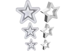 ‎TETSMG Silikonformen Gießformen Weihnachten, Sterne Silikonform Weihnachten, Silikon Gießform Kerzenform Weihnachten, Sterne Giessformen Silikon Gipsformen zum Gießen, DIY Weihnachten Handwerk (F)