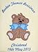 Blue Bow Baby Bear Luxury Personalised Disney Applique Super Soft Fleece Baby Blanket