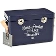 Burgon & Ball Saatdose Aus Stahl, Ca. 28x15,5x16,5 Cm – Luftdicht, Mit Ledergriffen