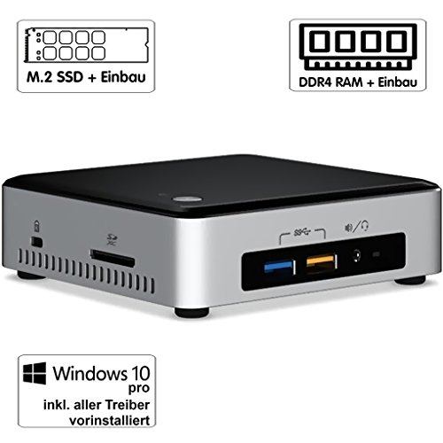 forceNUC | Intel-NUC6i5SYK | Intel Core i5-6260U | 8GB DDR4 | 256 GB SSD M.2 | Intel Iris Pro 540 Grafik | 7.1 Sound-Gigabit | LAN | Windows 10 Pro | Mini-PC | VESA-Monitor-Halterung