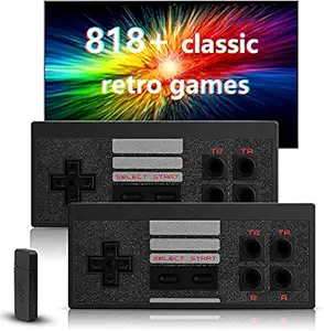 REES52 Retro Video Game Console with 818 Classic HD Video Games, Wireless Controller Game Console, Plug and Play HDMI Video Game Console, Old Arcade Retro Console Ideal Gift for Children and Adults