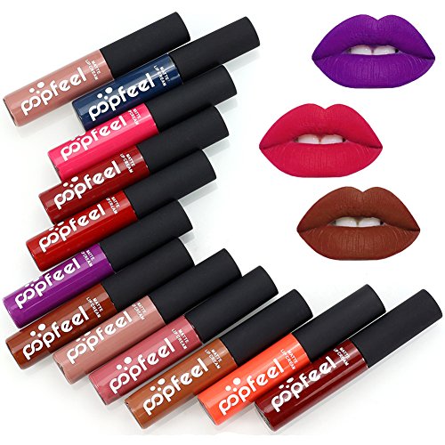ROMANTIC BEAR 12 Farben Wasserdichte Matten Flüssiger Lippenstift Lang Anhaltende Kosmetik-Set