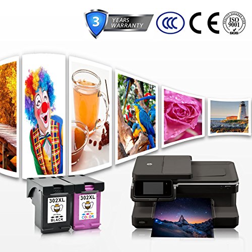 302XL 302 XL Cartuchos de Tinta CMYBabee de Reemplazo para Compatible con HP Envy 4524 4522 4523 4520 4527 Officejet 3630 4650 3830 4654 3834 4652 3632 Deskjet 2134 3630 2132 3633 1110 Impresoras 2-Paquete  1 negro 1 Tricolor 