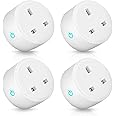 Inwa Smart Plug WiFi Socket Mini Smart Outlet Compatible with Alexa Echo Google Home Wireless Voice Timing Function Remote Control Timer Plug Smart Life App No Hub Required 4 Pack