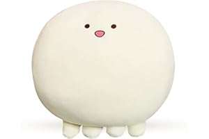 Waslary Octopus Peluche Giocattolo 40cm, Polpo Grande Cuscino Rotondo Bianco per Regali di Natale Carnevale Compleanno