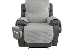 Fansu Funda de Sillón Relax 1 Plaza, Diamante Impermeable Sillón Relax Funda Reclinable, Cubre sofá, Extraíbles y Lavables Protector sofá Acolchado (Gris,1 Plaza)