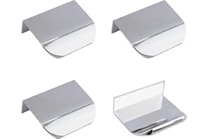 MOROBOR Fingerkantdrag, 4 st Dolt Handtag Aluminiumlegering Osynligt Handtag 50 mm Klar Krom Möbelhandtag Självhäftande Direk