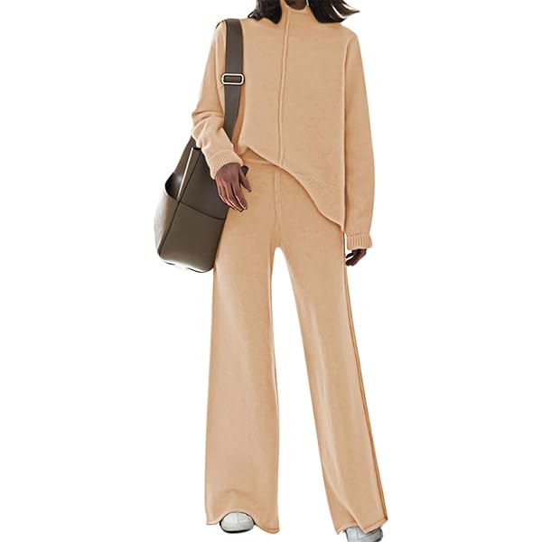 Ensemble Deux Pièces Femme Yuson Girl - Pull Manches Longues Et Pantalon Large - Tenue Décontractée Hiver Automne