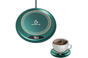 mizikuu Chauffe Tasse à Café USB, Réchauffe Tasse à Café avec 3 Réglages Température Chauffe Boisson Electrique Intelligent Bureau Coussin Chauffant Multifonctionnel Arrêt Automatique Pendant 8 Heures