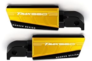 Modeer For Yamaha Tmax 560 Tmax560 Tech Max All Years Motorcycle Foot Pegs Rear Passenger Foot Pegs Tmax 560 Techmax Techmaxtmax560 Accessories (Gold)