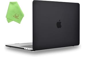 UESWILL Compatible with MacBook Pro 16 inch Case 2019 2020, Smooth Matte Hard Shell Case Cover for MacBook Pro 16 inch with Touch Bar & USB-C, Model A2141 + Microfibre Cleaning Cloth, Black