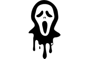 TLK DESIGNS Halloween Horror Scary Scream Face Vinyl Decal Sticker for Car/Window/Wall (Black Gloss)