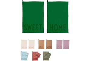 Design Letters Strofinacci Cucina 100% cotone canovacci cucina |asciugamani asciugapiatti Set di 2 strofinacci decorativi | 60x45 cm Stracci Cucina |Asciugamani da cucina Lavabile Certificato Oeko-Tex