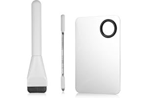 Ouligay 3 Pcs Make Up Spatula Tool Including Makeup Mixing Palette,Makeup Palette Tray,Foundation Spatula,Accessories Set for Women Girl Korean Make up Tool